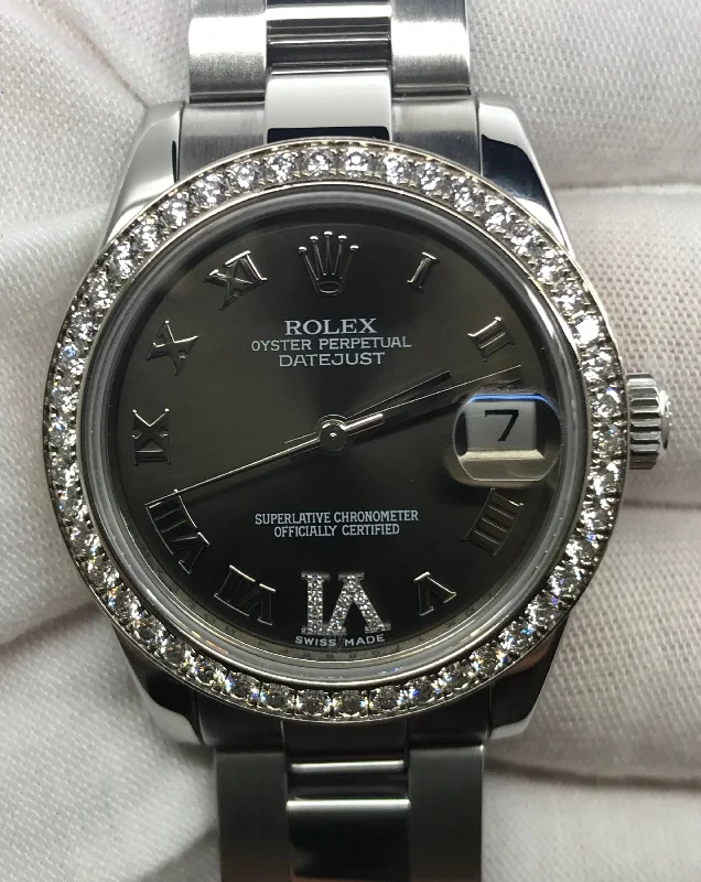 Rolex Datejust Lady 31 178384 Bronze Roman Diamond Dial Automatic Women's Watch