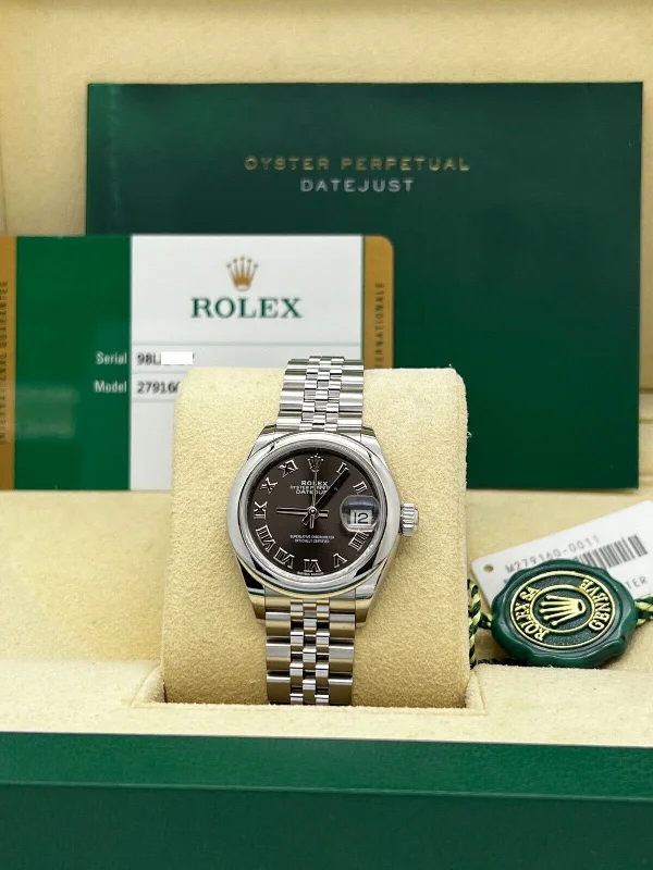 Rolex 279160 Ladies Datejust 28mm Dark Grey Dial Steel Box Paper 2020