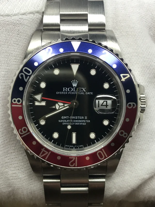 Rolex GMT Master II Pepsi 16710 Black Dial Automatic Men's Watch