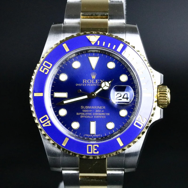 2017 Rolex 116613LB Submariner 40mm Blue Ceramic Bezel with Box & Papers