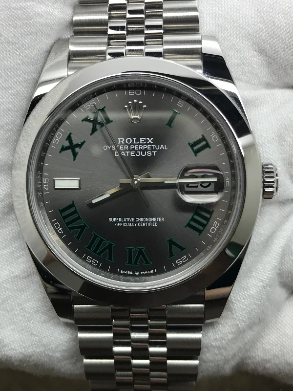 Rolex Datejust 41mm Wimbledon 126300 Slate Grey Dial Automatic Men's Watch