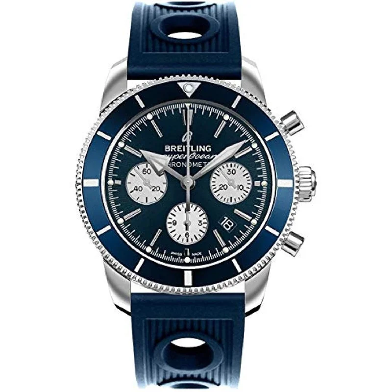 Breitling Men's AB016216-CA07-211S Superocean Heritage II Chronograph Blue Rubber Watch