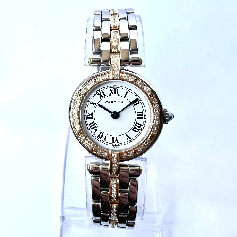 CARTIER PANTHERE VENDOME 24mm Quartz 1 Row Gold 0.67TCW Diamond Watch