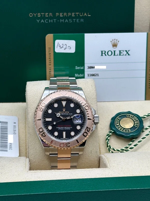 Rolex 116621 Yacht Master Black Dial 18K Rose Gold Stainless Box Paper 2018