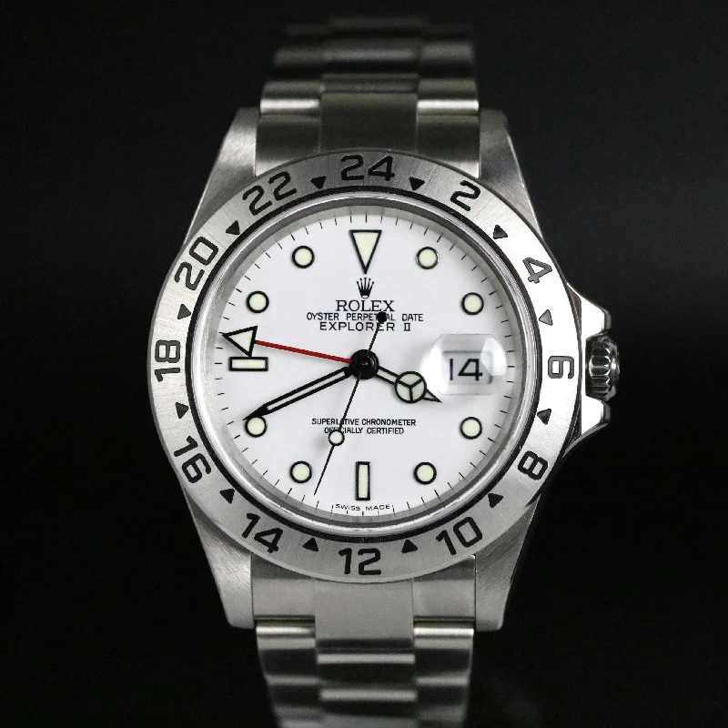 2004 Rolex 16570 Explorer II "Polar" No Holes Case 40mm