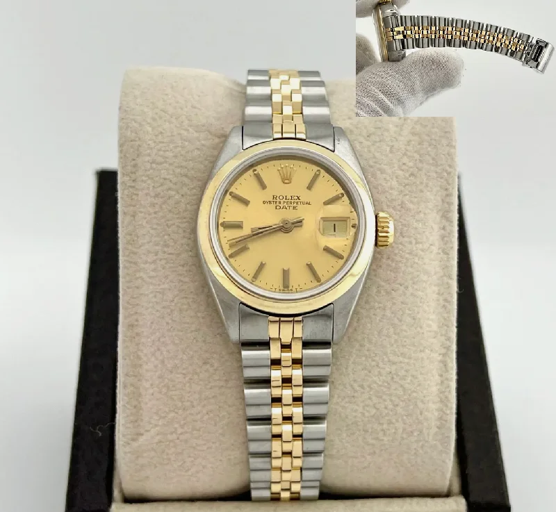 Rolex Date 6916 Champagne Dial 14K Yellow Gold Stainless Steel