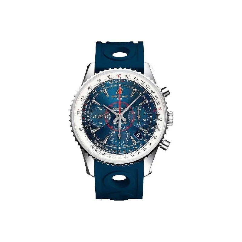 Breitling Men's AB0130C5-C894-229S Montbrillant 01 Chronograph Blue Rubber Watch