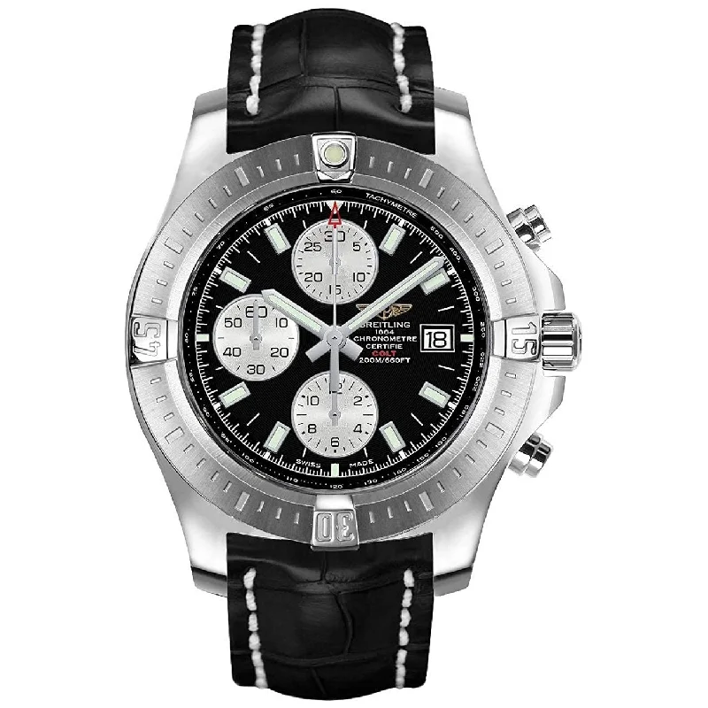 Breitling Men's A1338811-BD83-743P Colt Chronograph Black Leather Watch