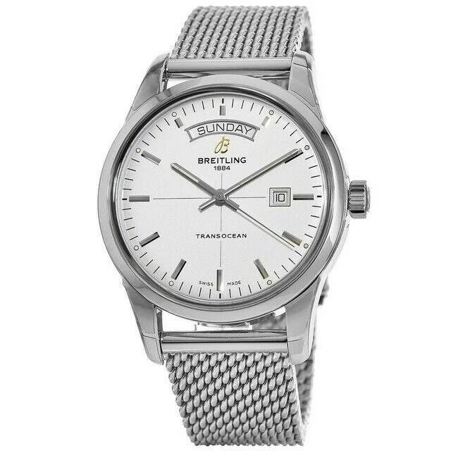 Breitling Men's A4531012-G751-154A Transocean Day & Date Stainless Steel Watch