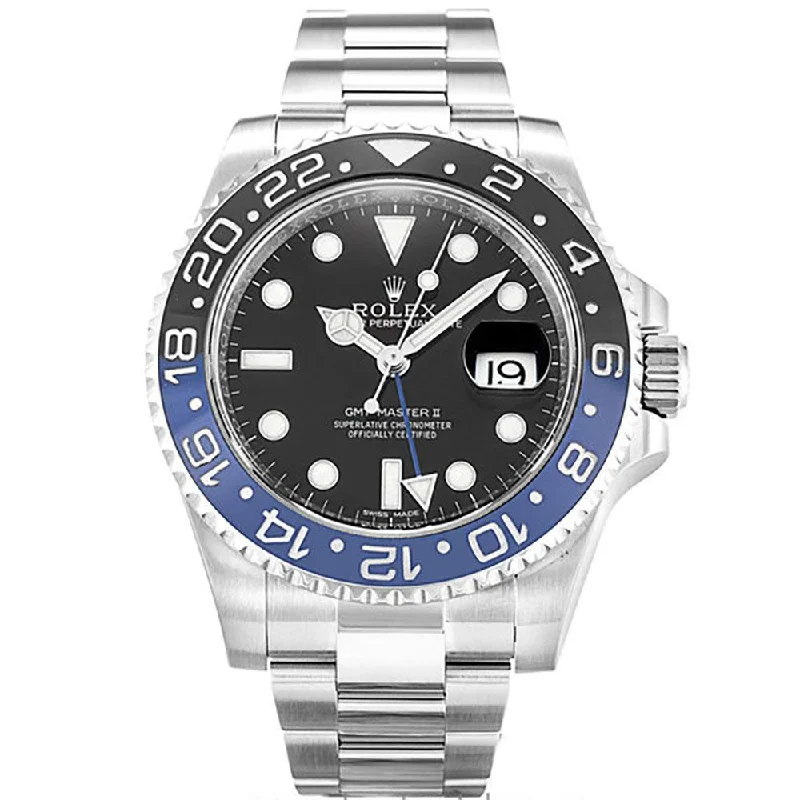 Replica Rolex GMT Master 2 - Silver/Black-Blue