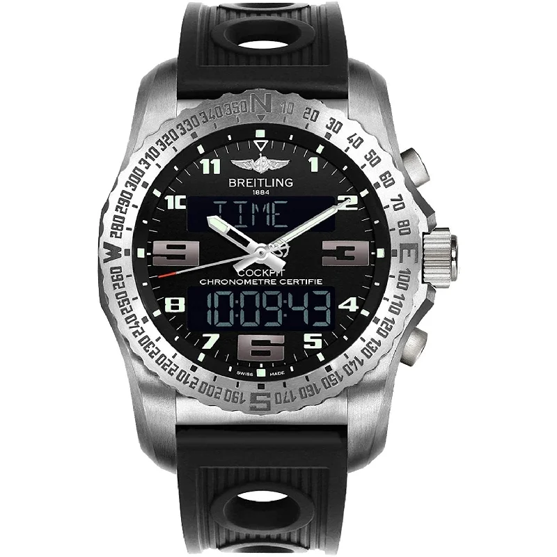 Breitling Men's EB501022-BD40-201S Cockpit  Black Rubber Watch